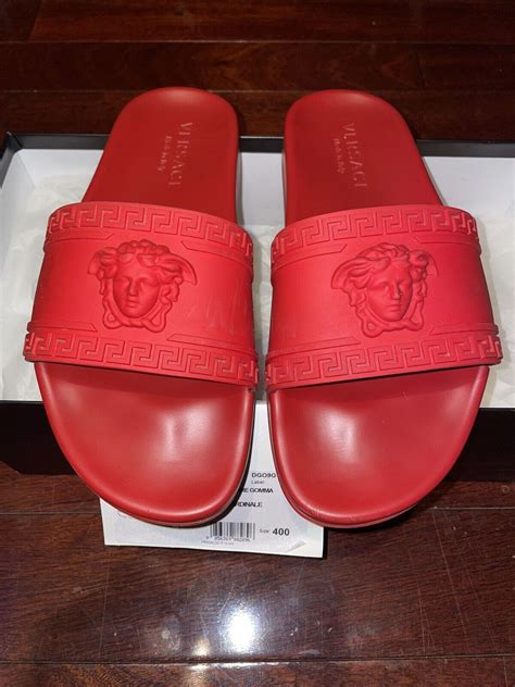 fake red versace slides|versace vanitas slides.